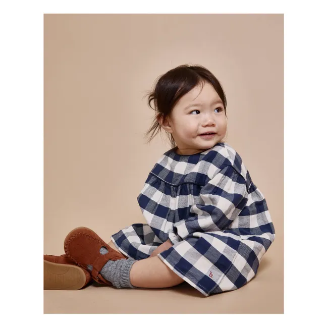 Robe Gingham Carreaux Bébé | Bleu marine