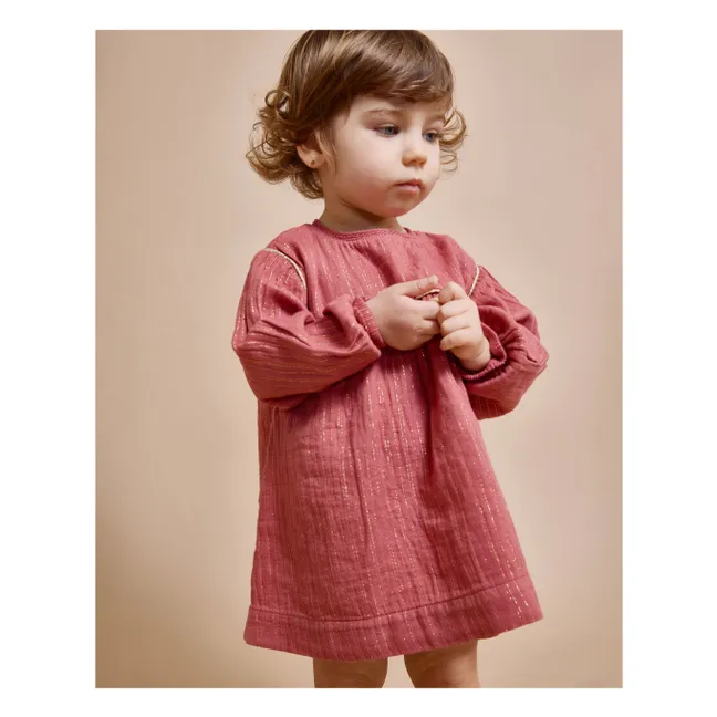 Kleid aus Bio-Baumwolle mit Lurex | Mauve