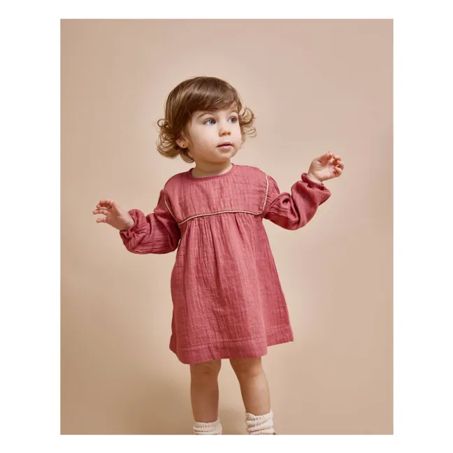 Kleid aus Bio-Baumwolle mit Lurex | Mauve