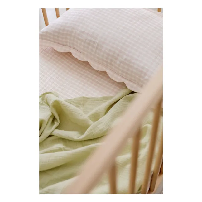 Rosewater organic cotton fitted sheet | Pale Pink
