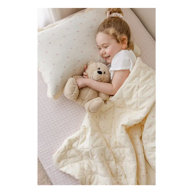 Rosewater organic cotton fitted sheet | Pale Pink