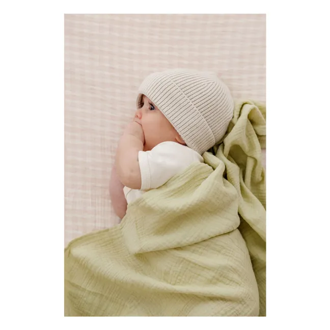 Rosewater organic cotton fitted sheet | Pale Pink