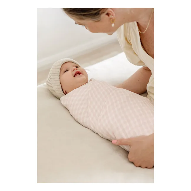 Rosewater swaddling diaper in organic cotton | Pale Pink
