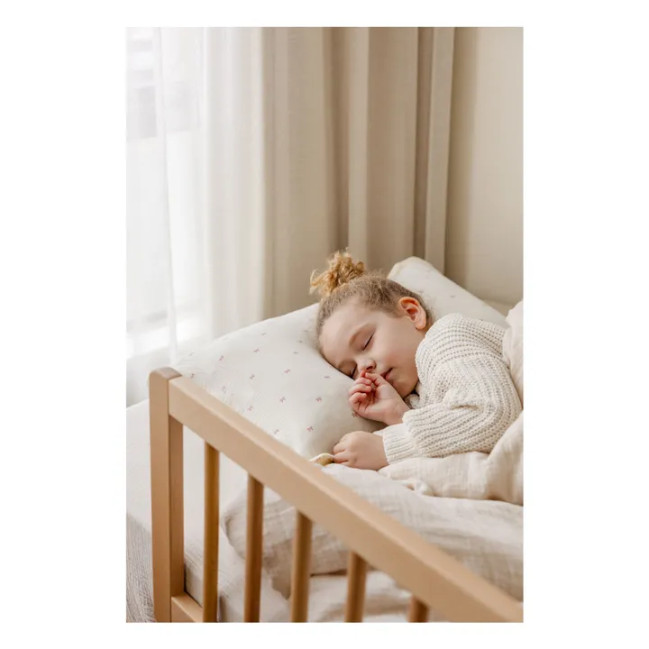 Fundas de almohada Ribbon de algodón ecológico - Lote de 2 | Crudo- Imagen del producto n°7