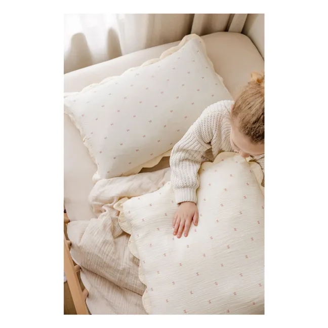 Fundas de almohada Ribbon de algodón ecológico - Lote de 2 | Crudo