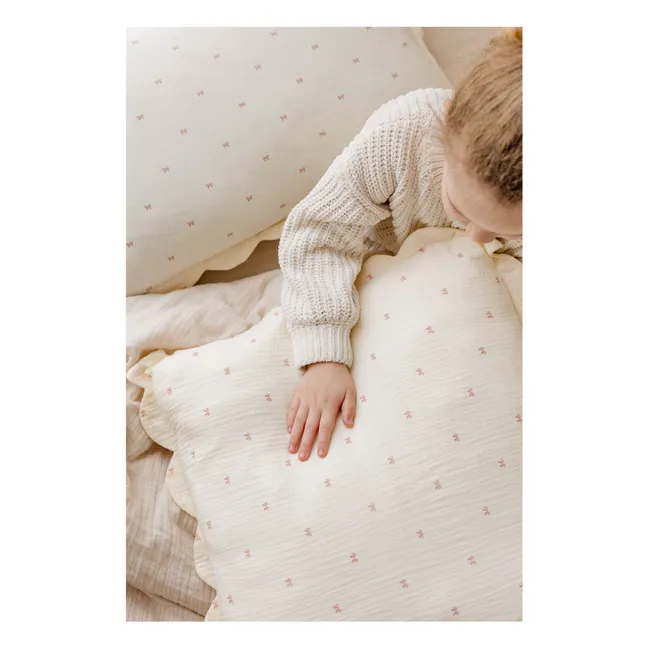 Taies d'oreiller Ribbon en coton bio - Set de 2 | Ecru