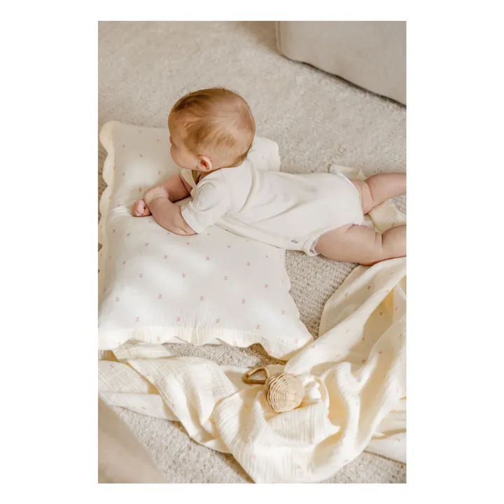 Taies d'oreiller Ribbon en coton bio - Set de 2 | Ecru- Image produit n°1