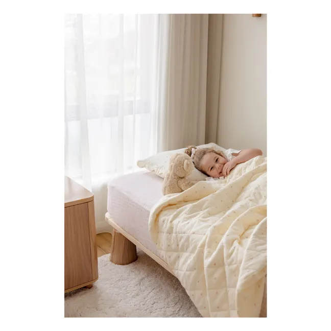 Rosewater organic cotton fitted sheet | Pale Pink