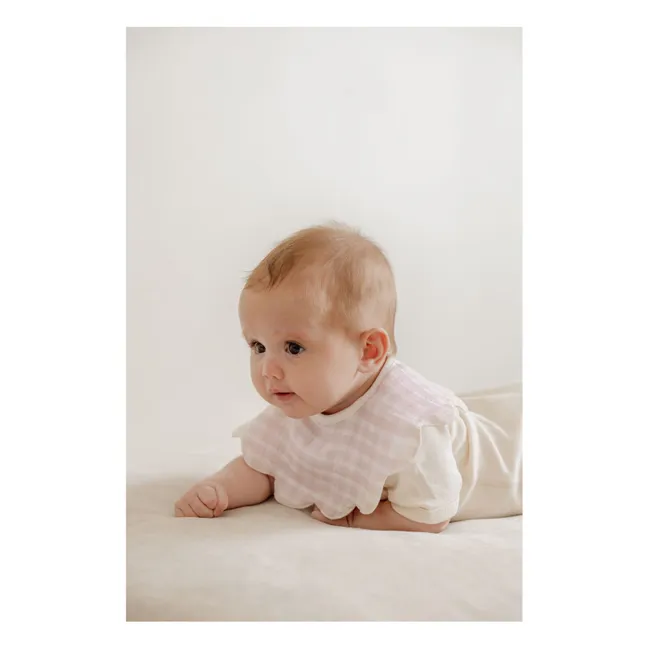 Rosewater petal bibs in organic cotton - Set of 3 | Pale Pink
