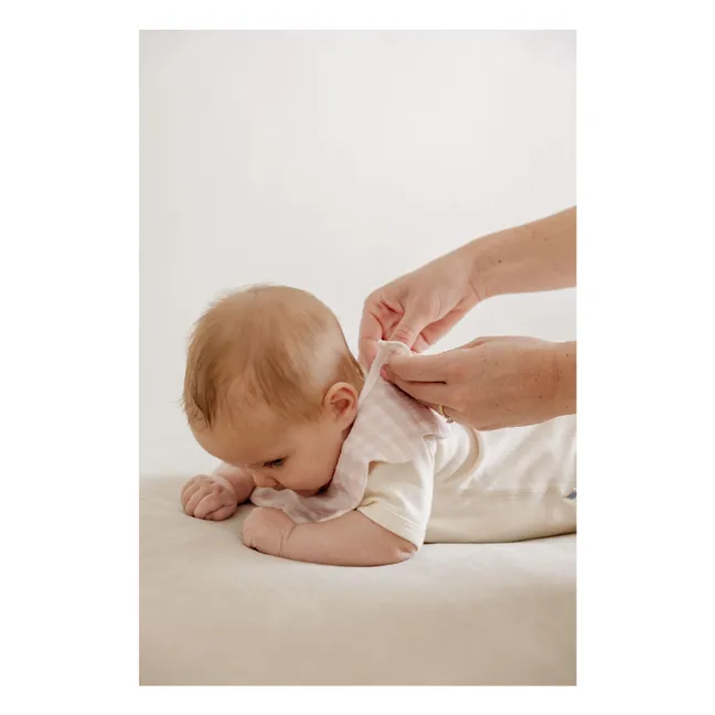 Rosewater petal bibs in organic cotton - Set of 3 | Pale Pink