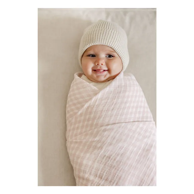 Rosewater swaddling diaper in organic cotton | Pale Pink