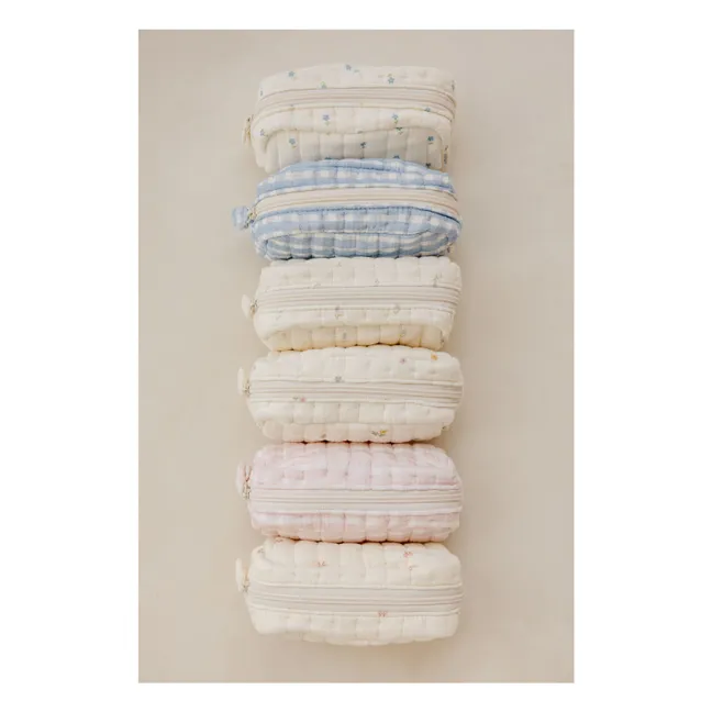 Trousse de maquillage Cottage en coton bio | Bleu