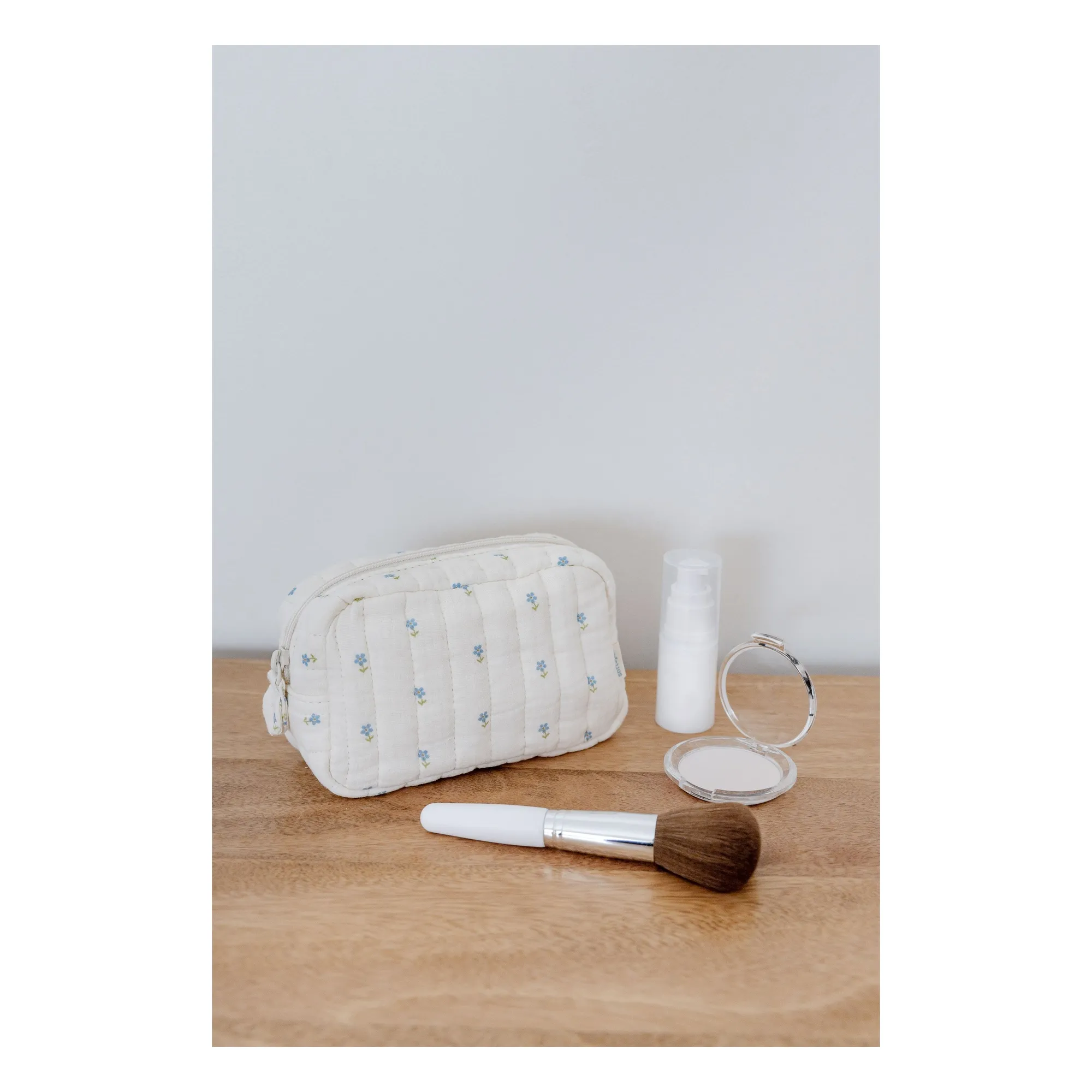 Soft Spot Blue Periwinkle Make-Up Bag In Organic Cotton