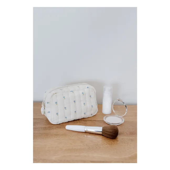 Trousse de maquillage Periwinkle en coton bio | Bleu
