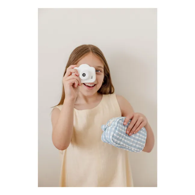 Cottage make-up bag in organic cotton | Blue