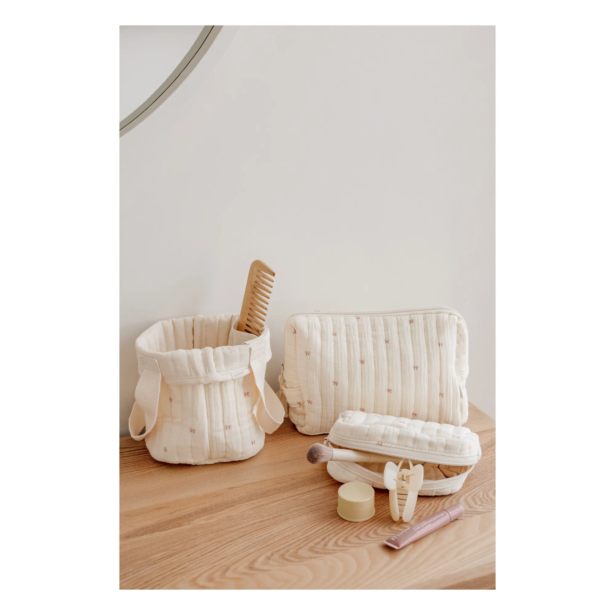 Panier de rangement Ribbon en coton bio | Ecru- Image produit n°3