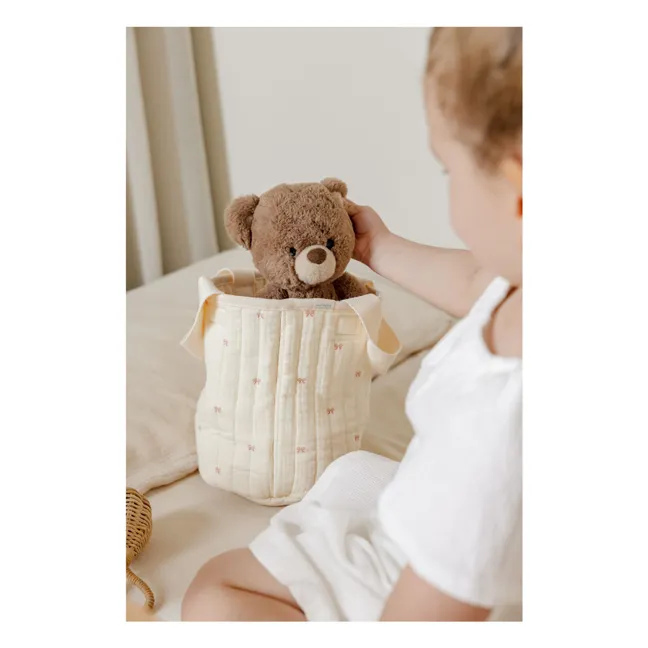 Panier de rangement Ribbon en coton bio | Ecru