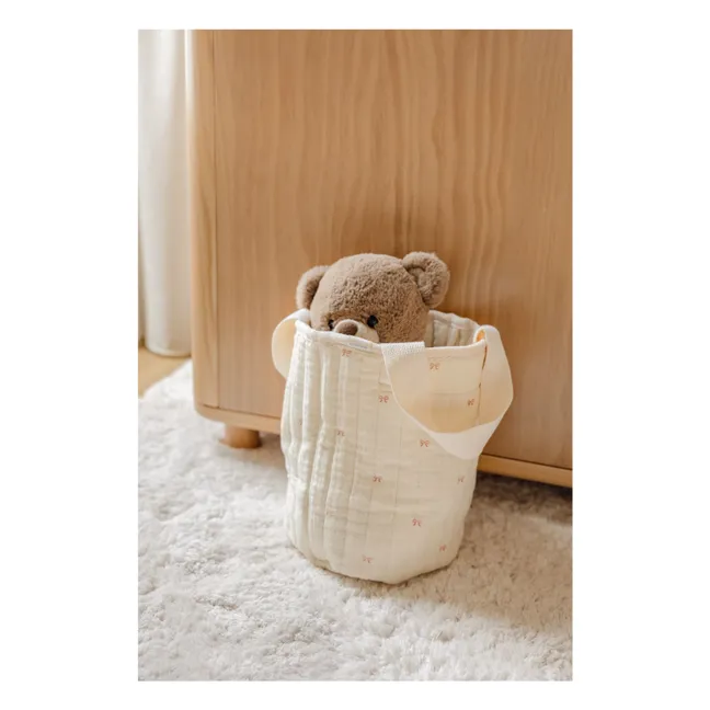 Panier de rangement Ribbon en coton bio | Ecru