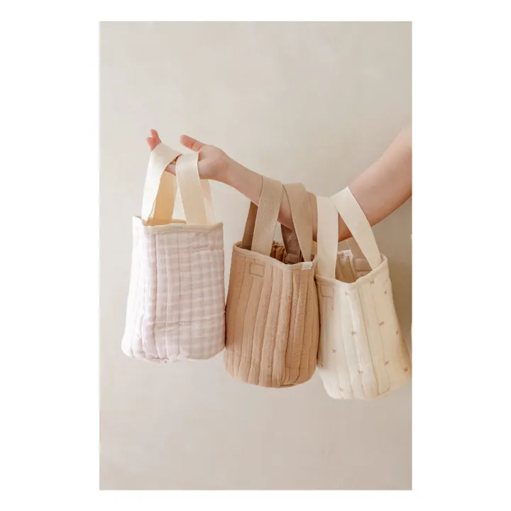 Panier de rangement Rosewater en coton bio | Rose pâle- Image produit n°3