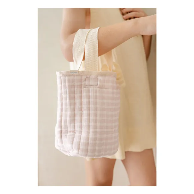 Panier de rangement Rosewater en coton bio | Rose pâle