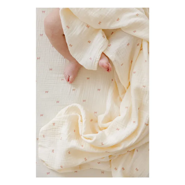 Fitted sheets Ribbon in organic cotton | Ecru