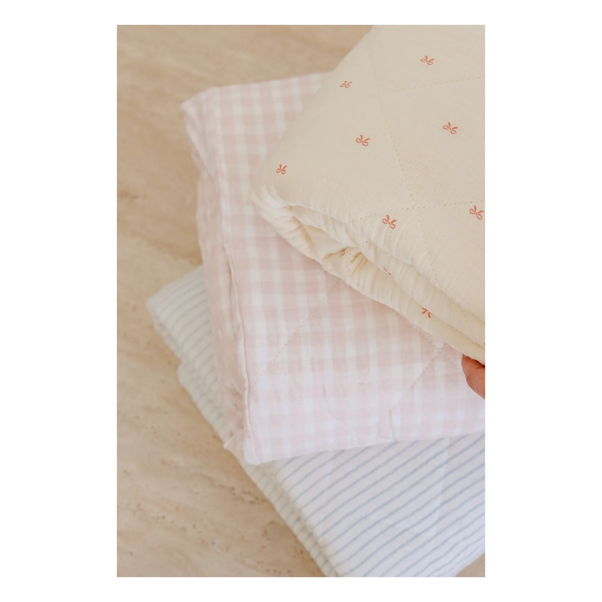 Couverture matelassée Rosewater en coton bio | Rose pâle- Image produit n°3