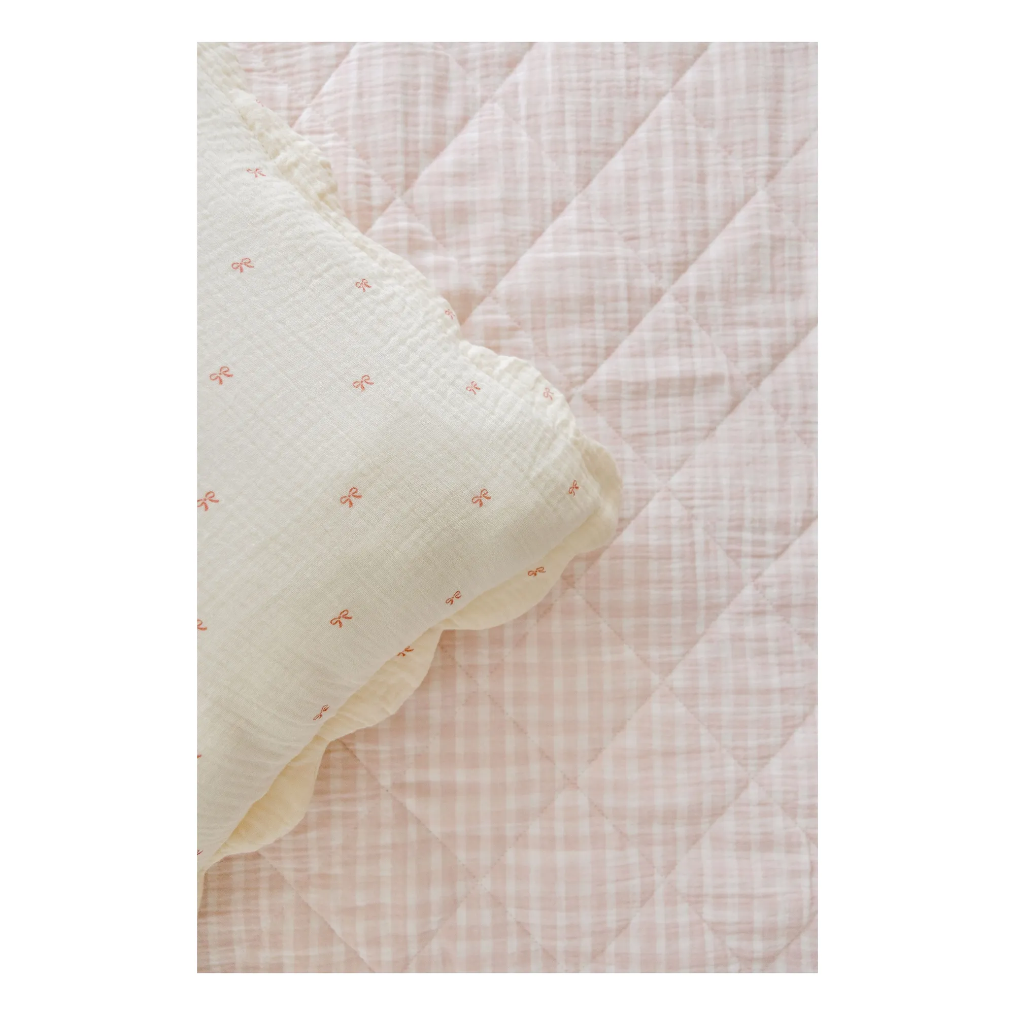 Couverture matelassée Rosewater en coton bio | Rose pâle- Image produit n°2