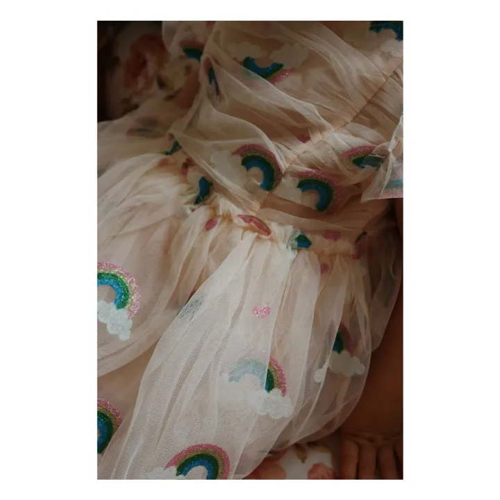 Robe Tullie Cerises Tulle | Rose pâle- Image produit n°7