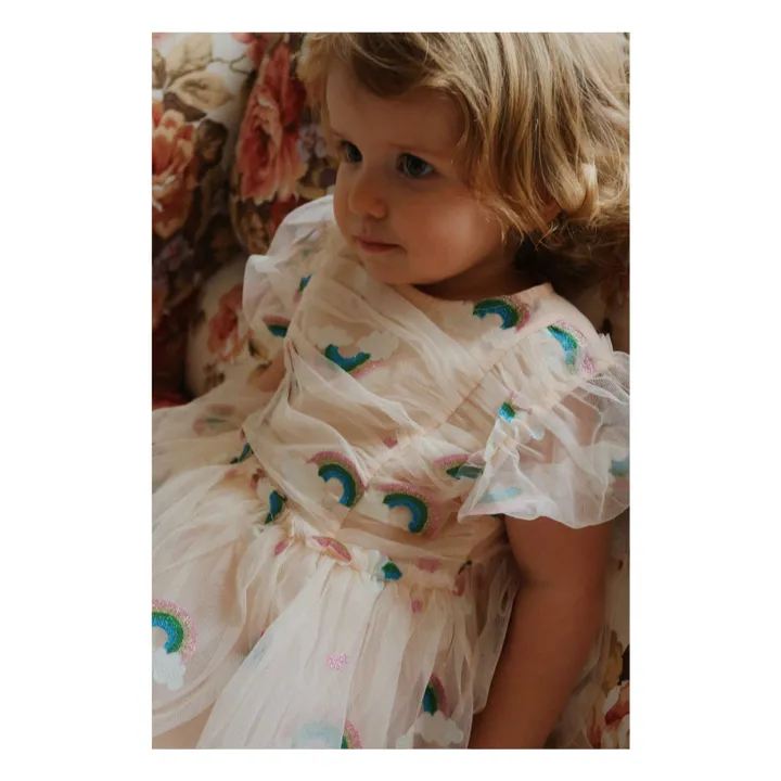 Robe Tullie Cerises Tulle | Rose pâle- Image produit n°2