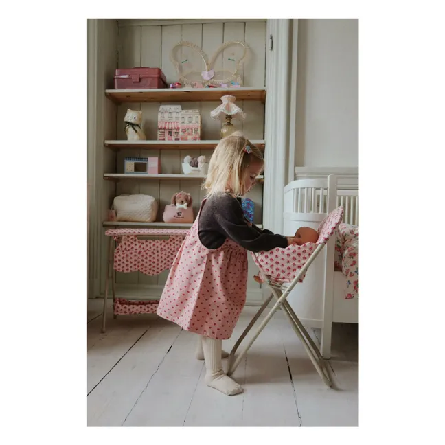 Robe Salopette Nola Cœurs Coton Bio | Rose