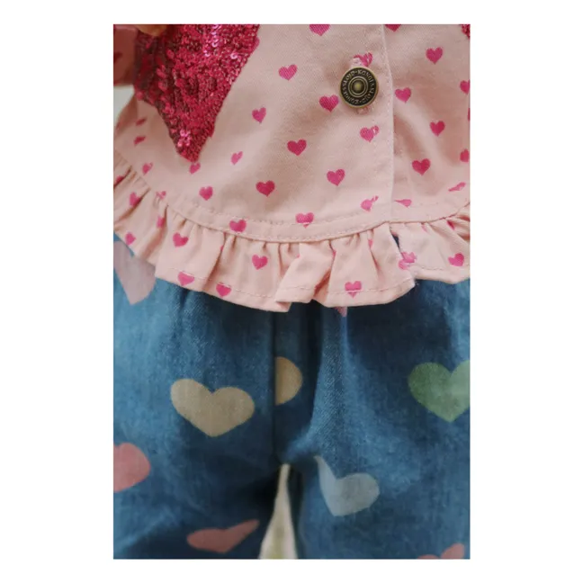 Veste Nola Cœurs Coton Bio | Rose