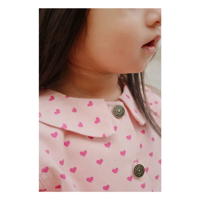 Veste Nola Cœurs Coton Bio | Rose