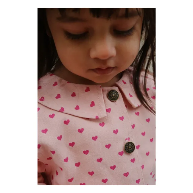 Veste Nola Cœurs Coton Bio | Rose