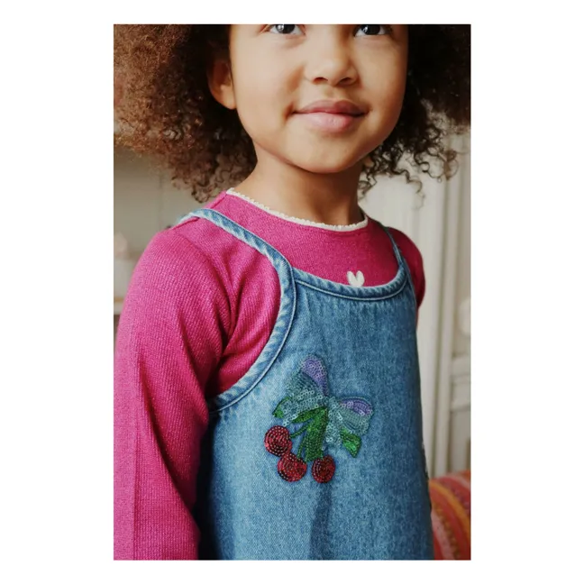 Robe en Jean Sequins Magot Coton Bio | Bleu