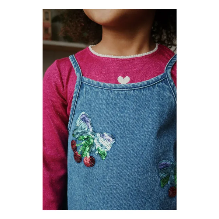 Robe en Jean Sequins Magot Coton Bio | Bleu- Image produit n°1