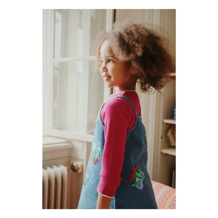 Robe en Jean Sequins Magot Coton Bio | Bleu- Image produit n°5