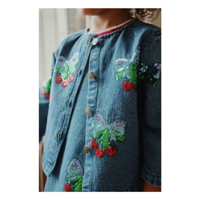 Veste en Jean Sequins Magot Coton Bio | Bleu