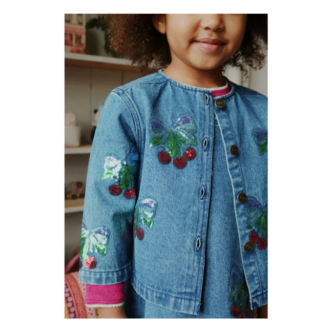 Veste en Jean Sequins Magot Coton Bio | Bleu
