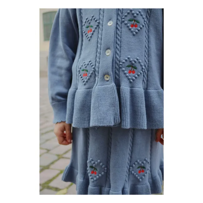 Jupe Soleil Maille Coton Bio | Bleu