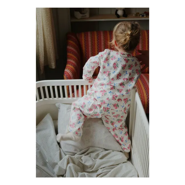 Ensemble T-shirt et Pantalon Gio Fleuri Coton Bio | Ecru