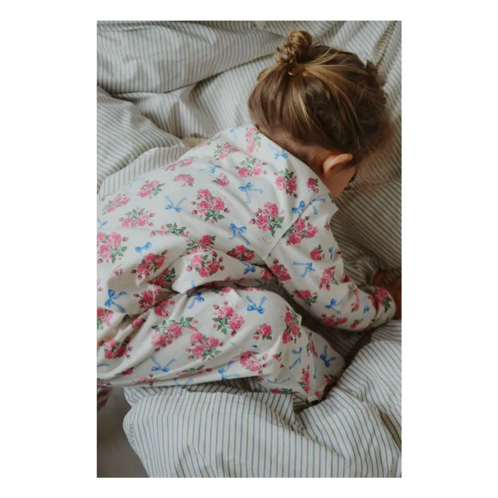 Ensemble T-shirt et Pantalon Gio Fleuri Coton Bio | Ecru- Image produit n°6