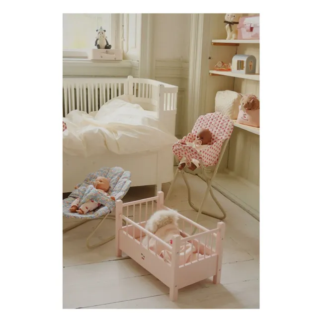 Lit pour poupée en bois FSC | Rose