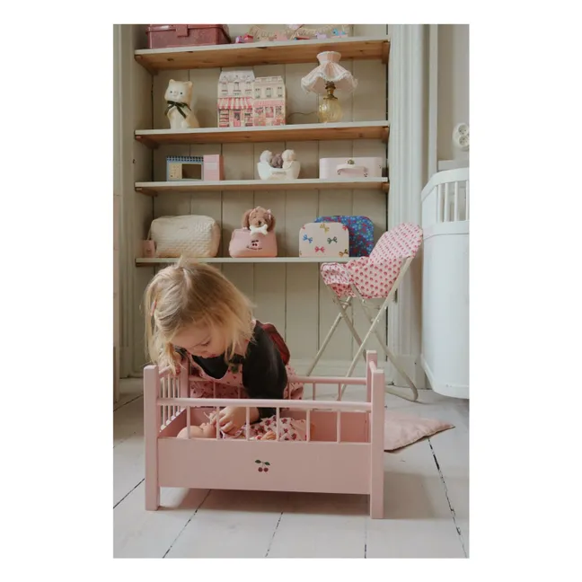 Lit pour poupée en bois FSC | Rose
