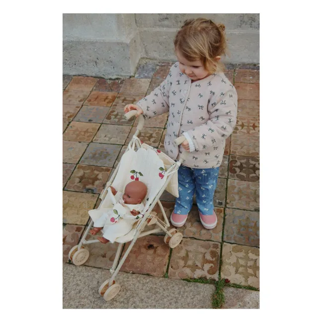 Cochecito para la muñeca Cherry y su bebé | Beige