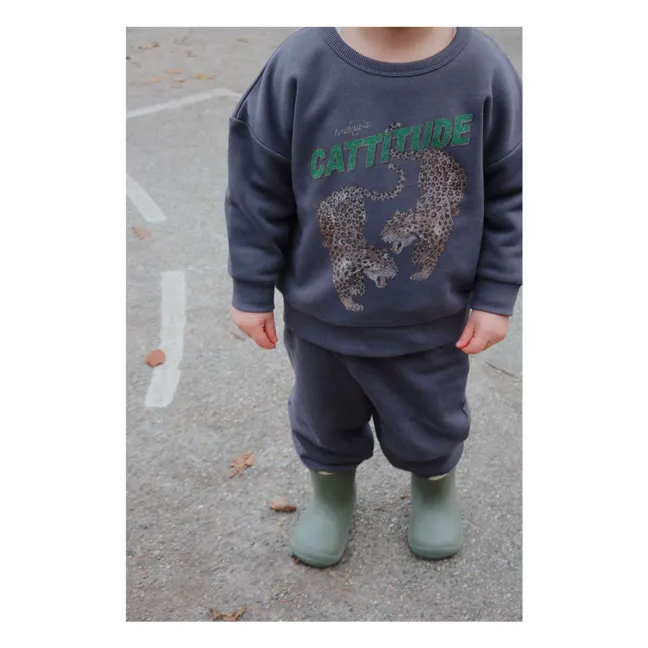 Sweat Lou Tigres Coton Bio | Gris anthracite