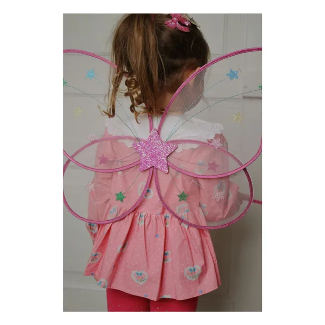 Organic cotton blouse with heart collar | Pink