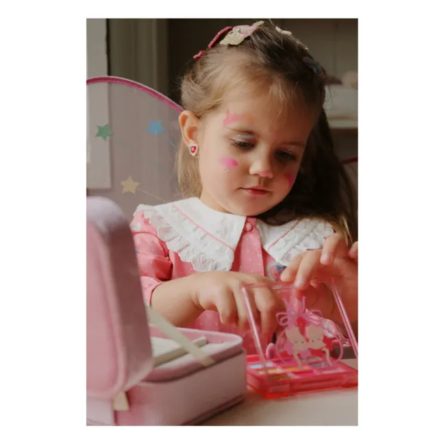 Organic cotton blouse with heart collar | Pink