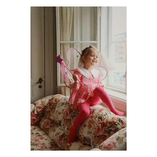 Organic cotton blouse with heart collar | Pink