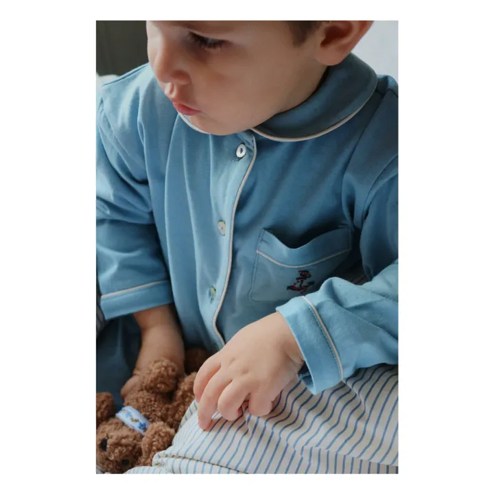 Pyjama Pio Bio-Baumwolle | Hellblau- Produktbild Nr. 1