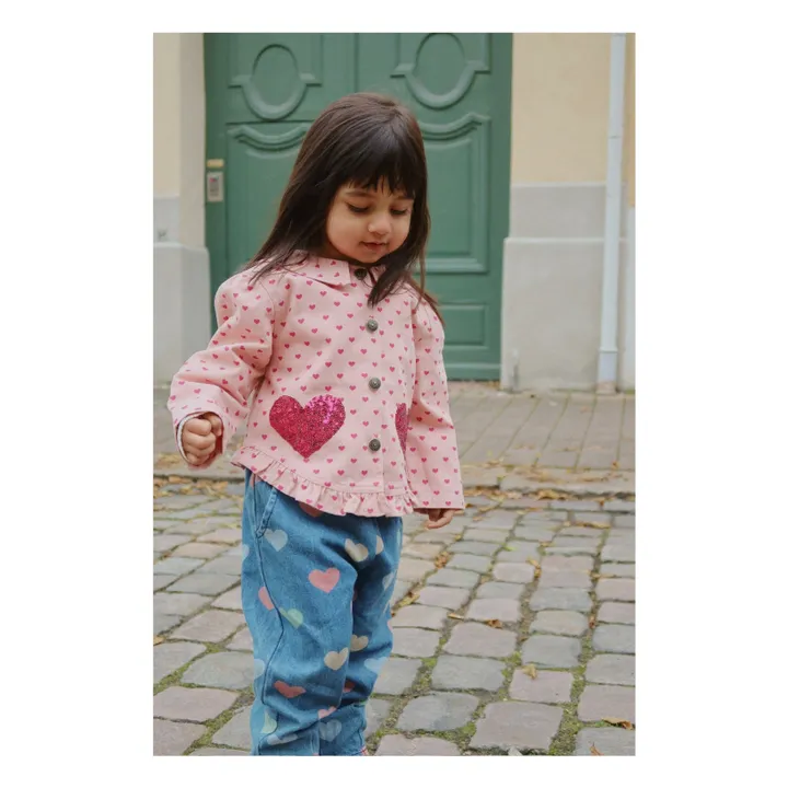 Jean Magot Cœurs Coton Bio | Bleu- Image produit n°1